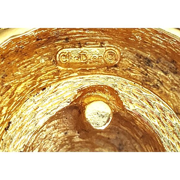 Christian Dior Medallion Pierced Earrings - Signed Vintage Chic Estate Find - Picture 7 of 11